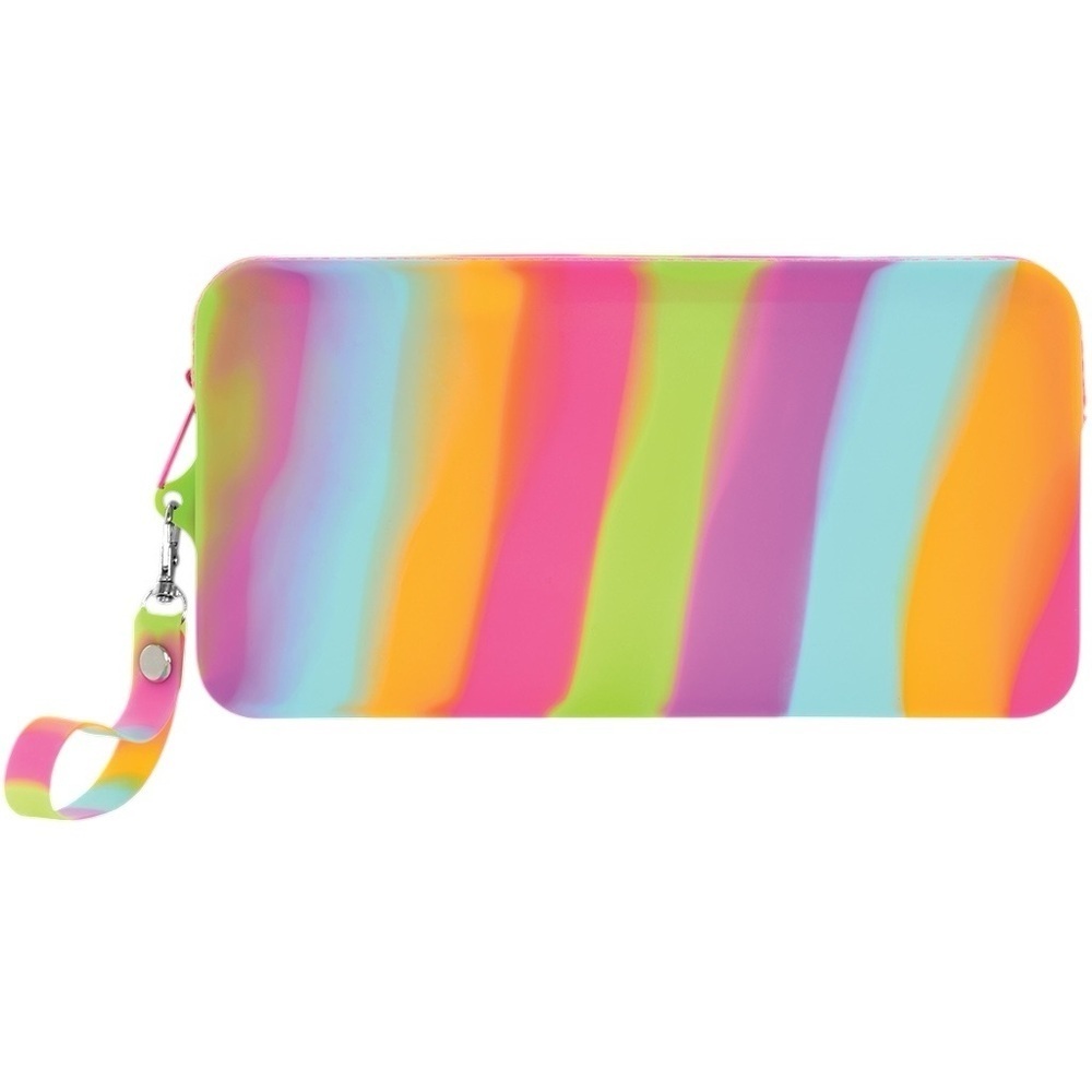 4/$25 Iscream Rainbow Tie Dye Pop It Popper Pencil Case Fidget Zip Pouch - Picture 3 of 10